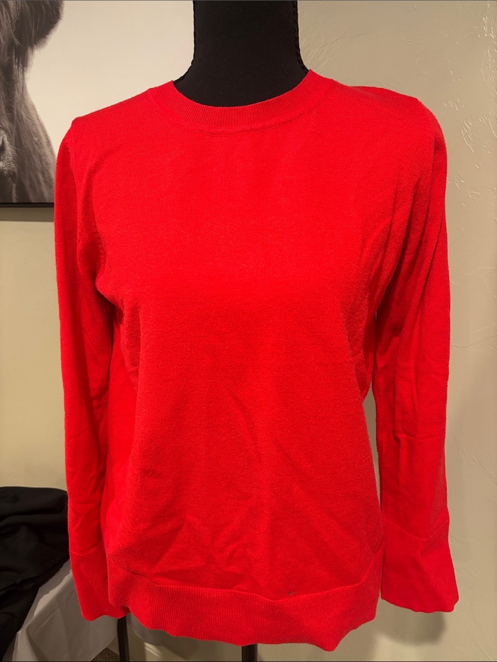 Free People Bright Red Crewneck Sweater